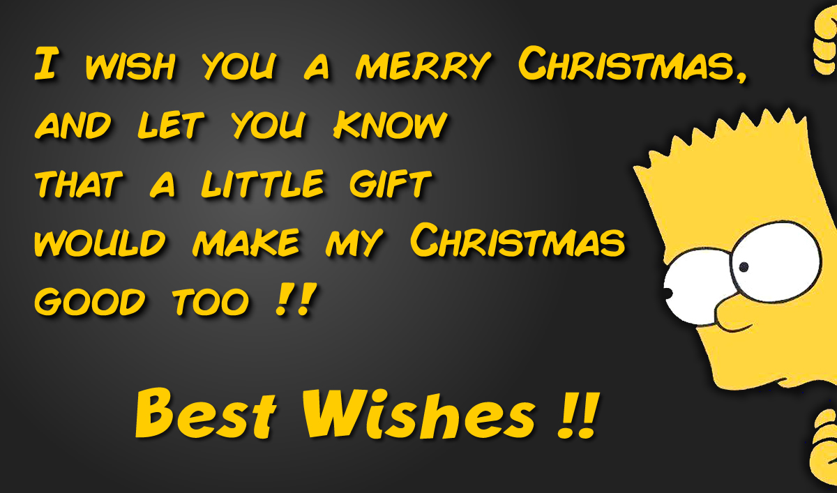 Image with Bart Simpson and nice phrase for Happy Holidays