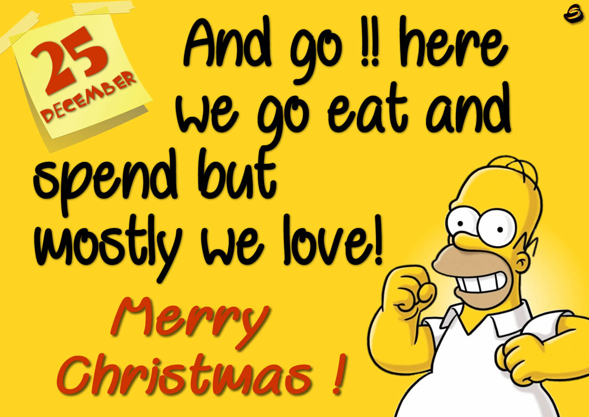 Beautiful image as Homer Simpson's greeting card with Happy Holidays wishes text