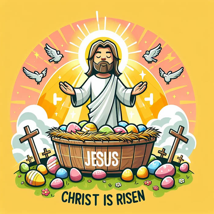 Image the resurrection of Jesus Christ, a fundamental event for Christians. Christ is risen! Happy Easter!