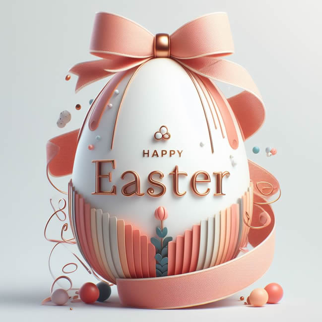 image for Easter greetings with elegant decorated and multicolored Easter egg