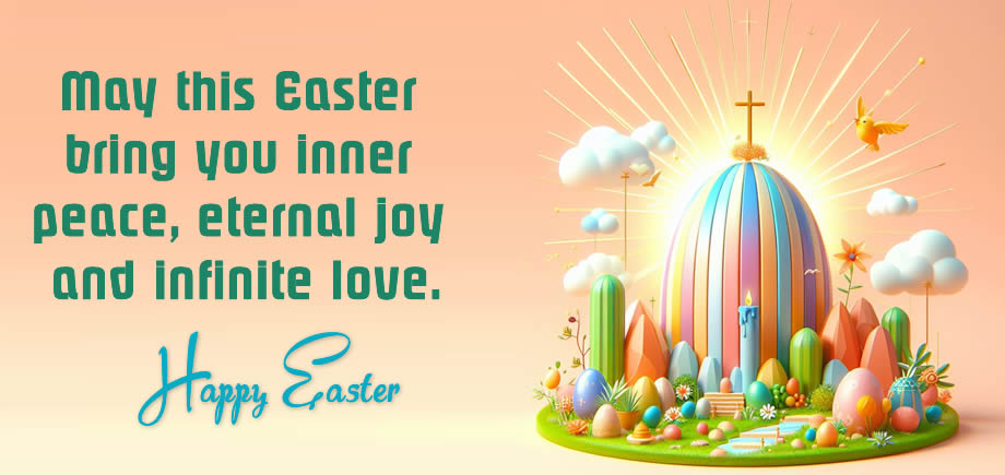 Elegant Happy Easter postcard with message