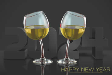 image happy new 2025 with two glasses full of sparkling wine