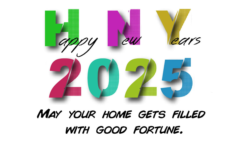 Colorful image of Happy New Year 2024 with good luck.