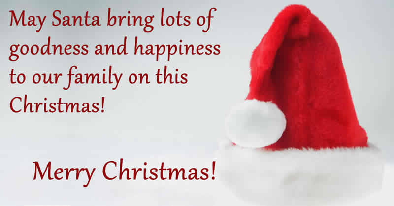 image with Santa Claus hat and text for happy holidays