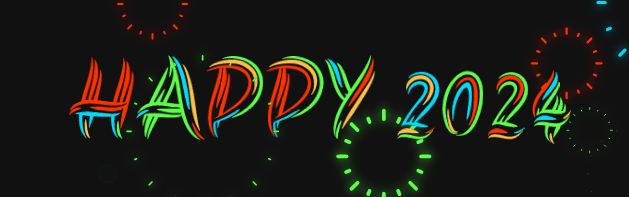 cheerful and colorful animated gif with fireworks on multicolor Happy 2025 text