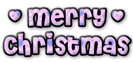 glittered gif animation with MERRY CHRISTMAS text with pink/light blue glitter