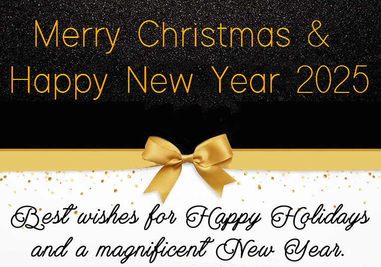 Elegant image with text: Best wishes for Happy Holidays and a magnificent New Year.