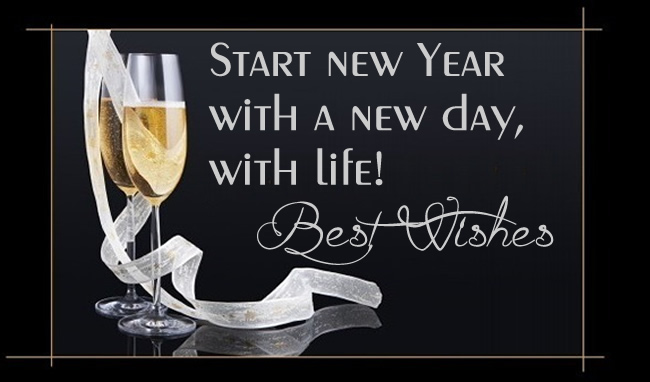 Image with text Start new Year with a new day, with life!