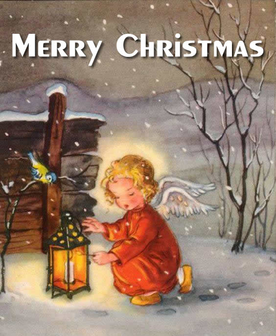 Tender image for children with Christmas greetings