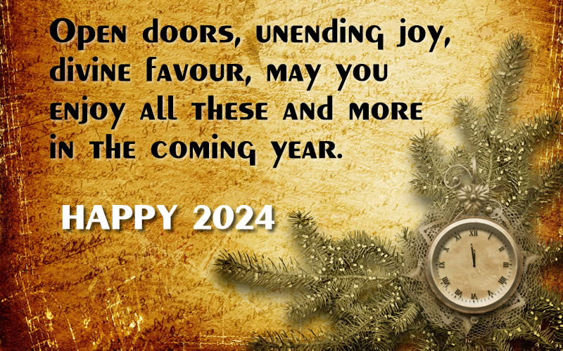 Image with clock that marks midnight and all ready to celebrate the arrival of the new year with a message of good wishes for 2025