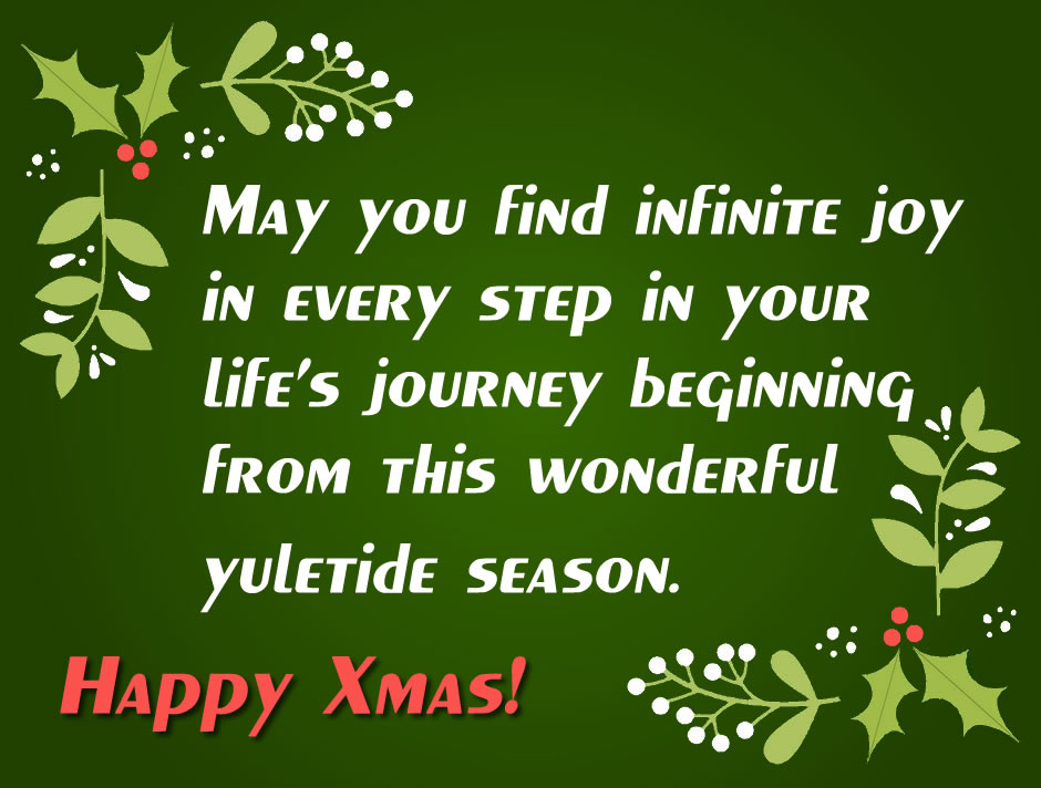 Image from green background decorated with holly sprigs and text for happy holidays message