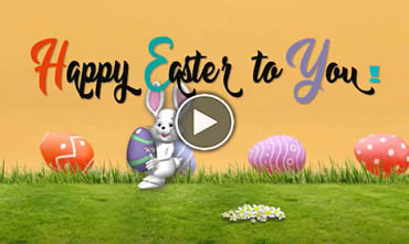 Funny Easter video with rolling eggs and a bunny